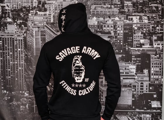 Image of BADASS Black Hoodie (Unisex BACK)