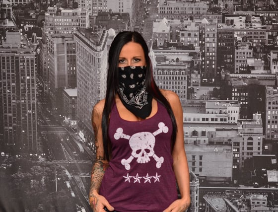 Image of Ladies Skull Tank Red