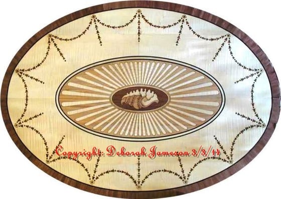 Image of Item No. 327.   Oval Marquetry Table top.