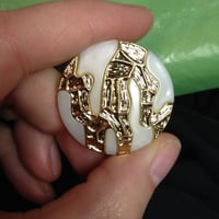 Pearl & Gold Zig Zag Plugs (sizes 0g- 1 1/8)