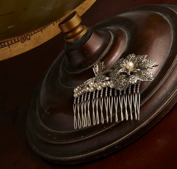 Evelyn Vintage Marcasite Bridal Comb - Laura Pettifar Designs