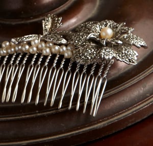 Evelyn Vintage Marcasite Bridal Comb - Laura Pettifar Designs