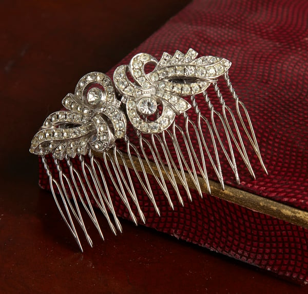Ella Vintage Diamante Bridal Comb - Laura Pettifar Designs