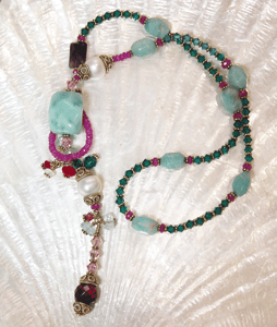 Image of Swarovski Crystal with Precious Stones Lariat