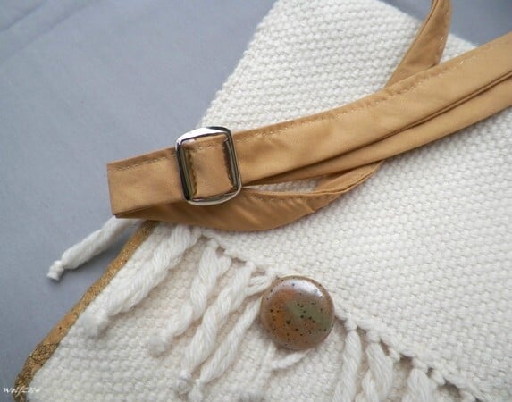 Image of SALE! Cream Gold, handmade purse, bag