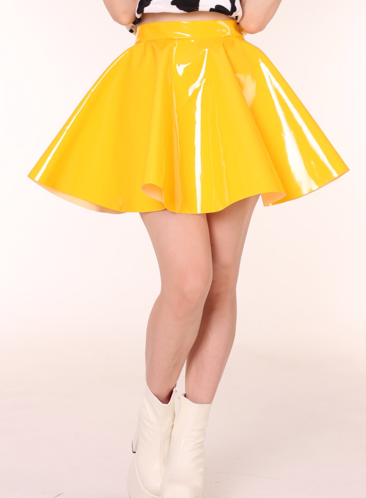 yellow pvc dress