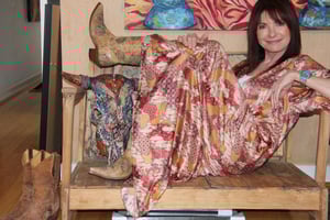Image of lux silk kimono blossom by gypsy soul designs