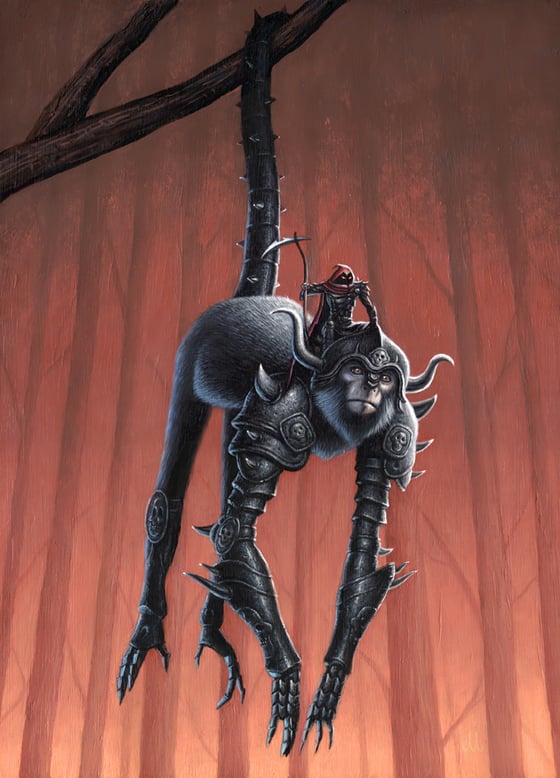 Image of Fantasy Armored Monkey 12" x 18" Art Print Poster -Grim Reaper!