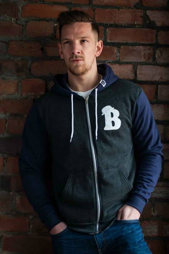 Image of Zip Up Bowler B Hoodie