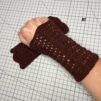 Image 4 of Pecan Pie Handknit Wrist Warmers