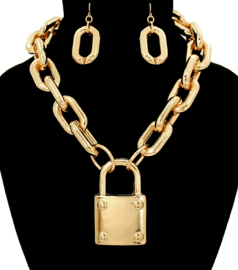 Image of NOT LOCKED DOWN GOLD CHAIN NECKLACE