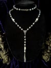 Gray & Silver Snake Vertebrae - Rosary Necklace 