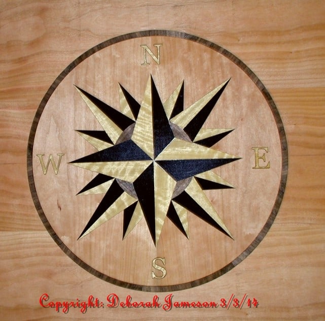 Item No. 118 Marquetry Navigational Compass. / The Marquetry Inlay ...