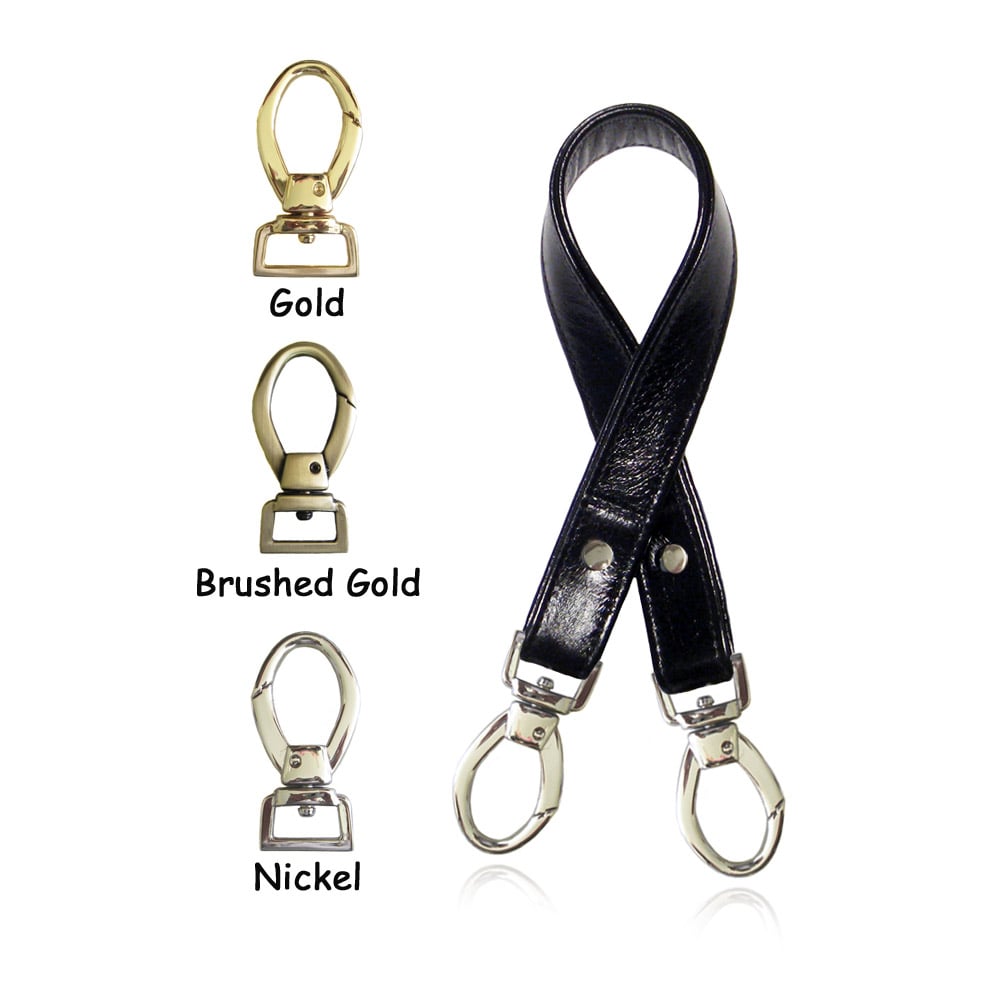 Image of Chic Black Patent Crinkle Leather Strap - 1" Wide - Attachable Hook #2 - Choice of Length & Finish