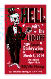 Image of HELL WITH THE LID OFF 2014 Silkscreen Skeleton Print S/N 11" x 17"