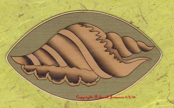 Image of Item No. A35 - Marquetry Inlay Shell Design.