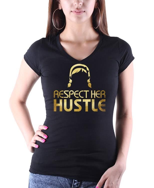 Image of Respect HER Hustle Women's V-neck T-Shirt