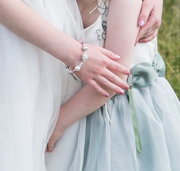 Tabitha Crystal and Pearl Personalised Initial Bracelet - Laura Pettifar Designs