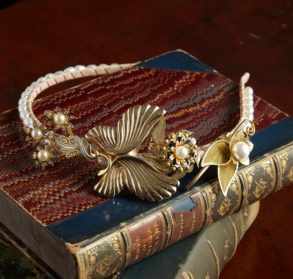 Esme Vintage Goldtone Headpiece - Laura Pettifar Designs