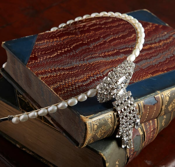 Dolores Vintage Diamante and Pearl Headpiece - Laura Pettifar Designs