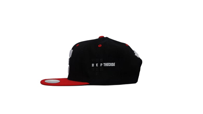 Image of BXBoi-K x Rep The Code 718 Snapback (Side View 2)