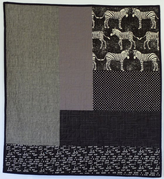 Image of Zebra Linen Baby Quilt 