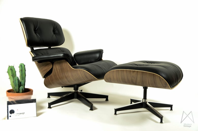 Image of Eames Herman Miller Walnut Lounge Chair Ottoman New Europe