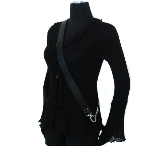 Image of Crossbody / Messenger Bag Strap - Choose Leather Color - 50" Length, 1.5" Wide, #14 Teardrop Hooks