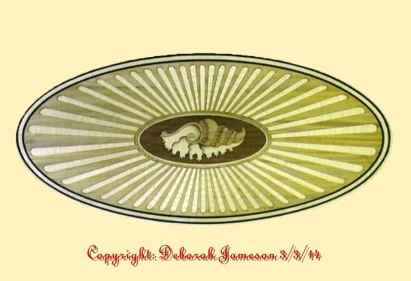 Image of Item No. 59.  Marquetry Inlay Veneer Shell Inside Fan