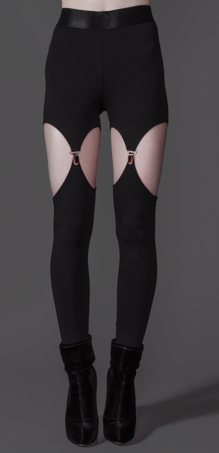 Black 2025 garter leggings