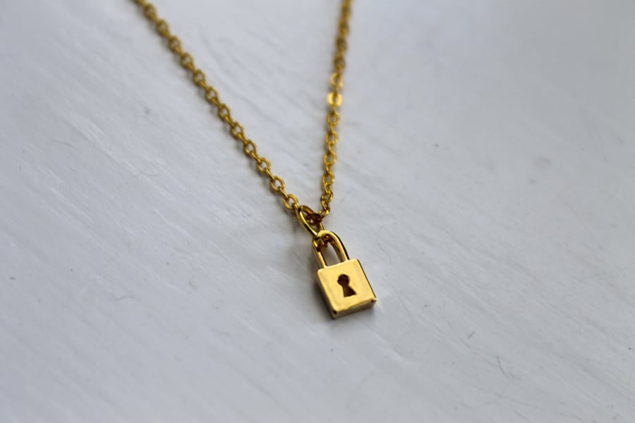 Image of Tiny Lock Necklace (Originally $22)
