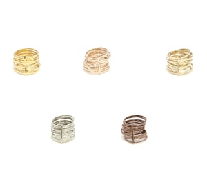 Image of 10 Bagues Martelées avec barrette