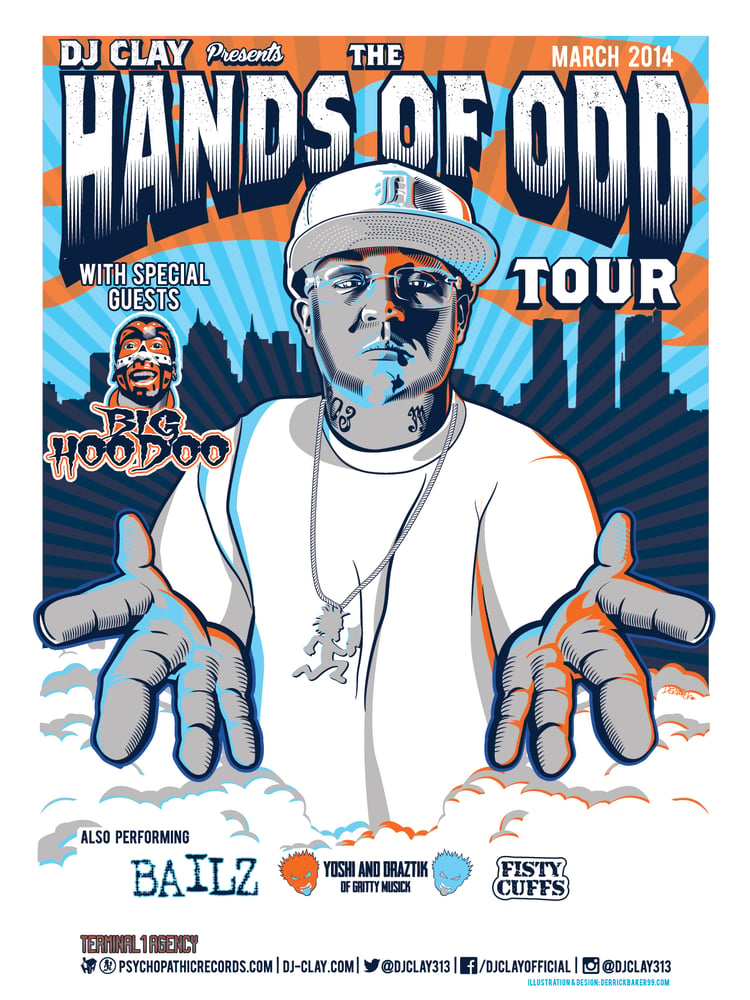 Image of DJ Clay Hands of Odd Tour Poster