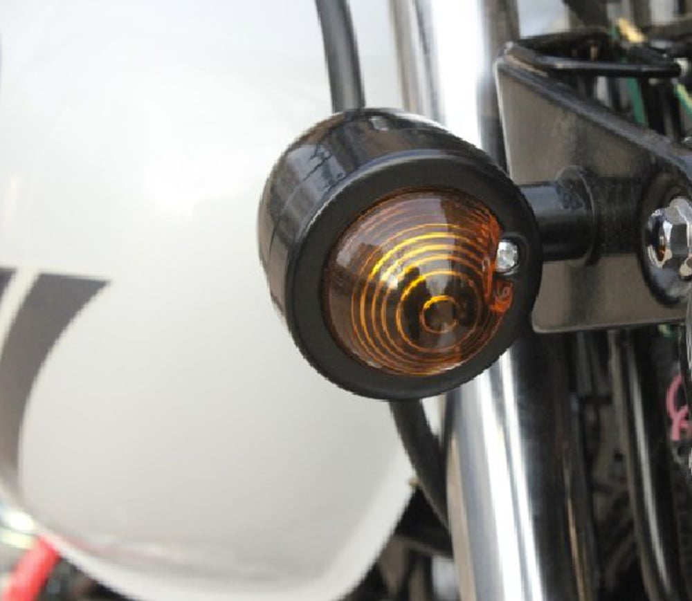 Image of Cafe Racer Mini Bullet Indicators Amber Lens - B