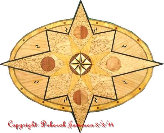 Image of Item No. 390. Masur Birch Nautical Compass Star Item.