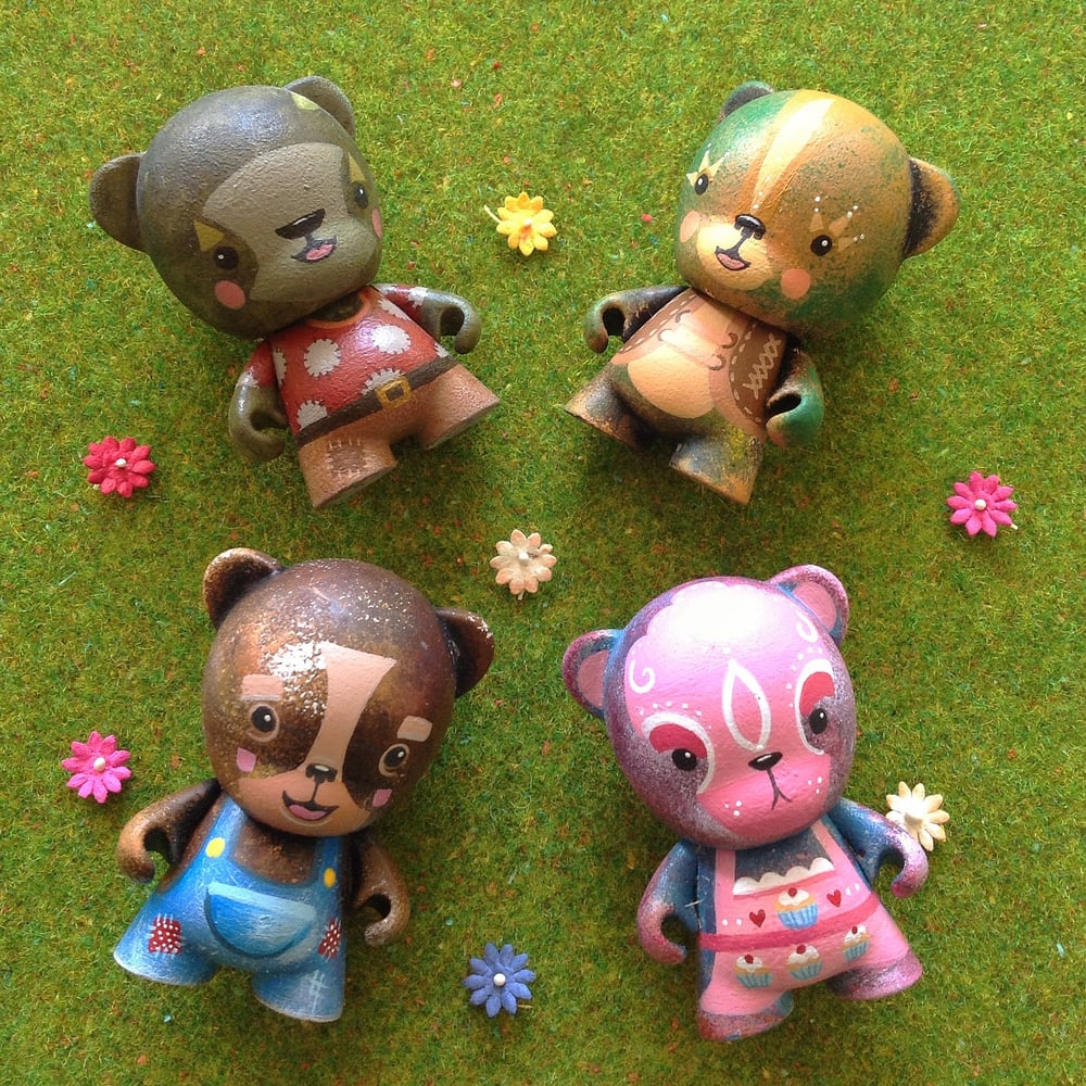 Image of BURNTWOOD BEARS - Micro Munny Custom Series