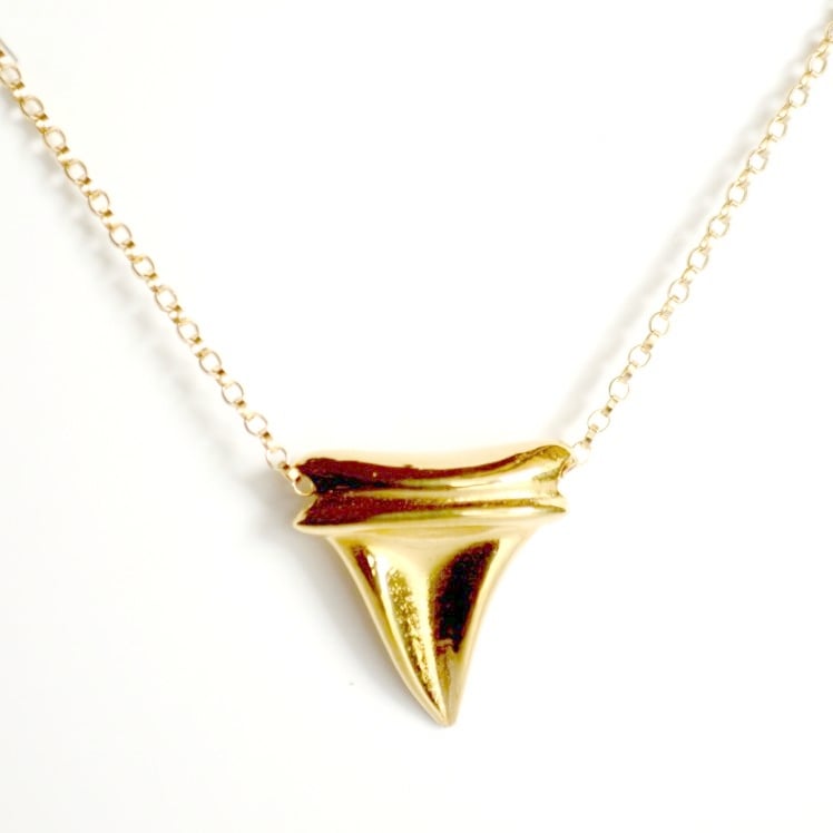 Image of Shark Tooth Necklace Gold