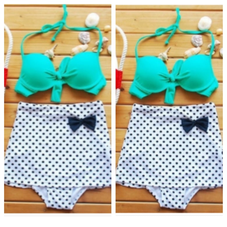 Image of Turquoise and Polka Dot Bikini