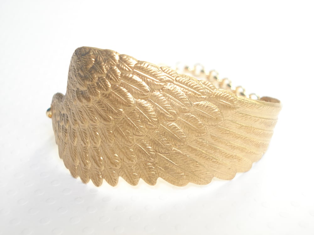 Image of Large angel wing cuff bracelet