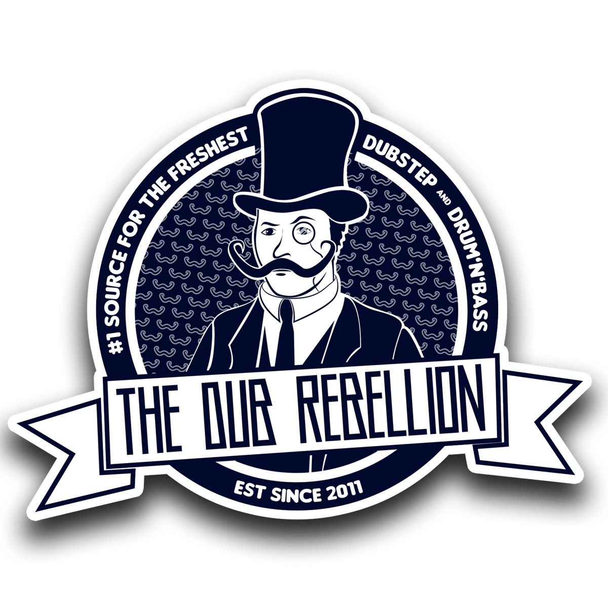 The Dub Rebellion Apparel — Vinyl Die-Cut Stickers — Navy Blue