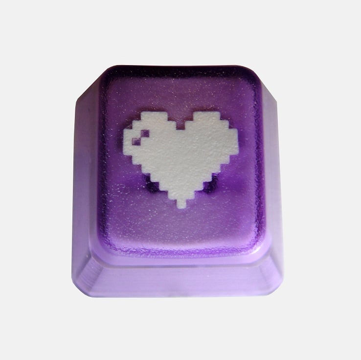 Image of Translucent Purple 8-bit Heart Keycap