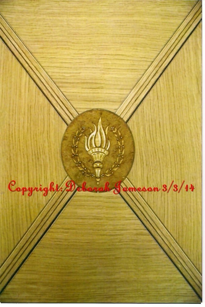 Image of Item No. 404.  Cabinet door or Chair Torch Motif. 