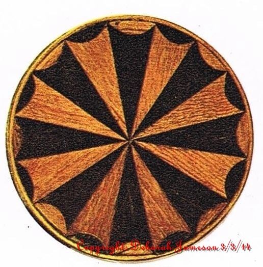 Image of Item No. 1013S Marquetry Inlay Veneer Satinwood and Black Fan Design.