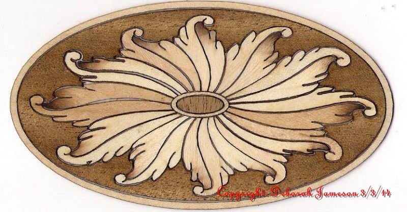 Image of Item No. 229/O.  Marquetry Fan Feather Design