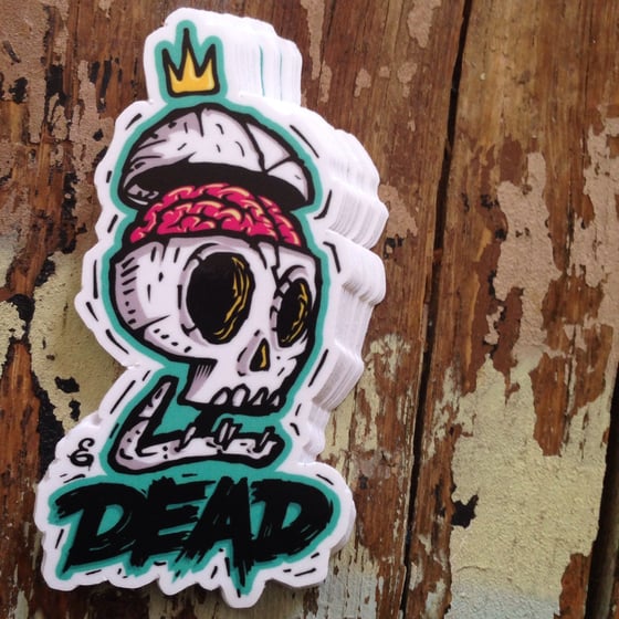 Image of DEAD BRAIN SKULL STICKER