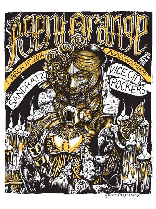 Image of Agent Orange + Sandratz + Vice City Rockers Screenprint poster