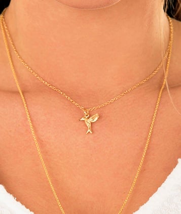 Image of gold hummingbird necklace