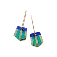 Image 2 of Lapis, Greenstone & Chrysocolla Earrings