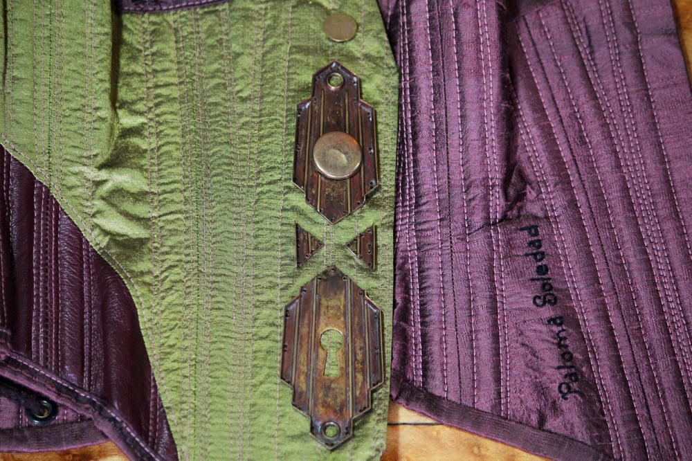 Image of Maroon and Lime Waist Cincher