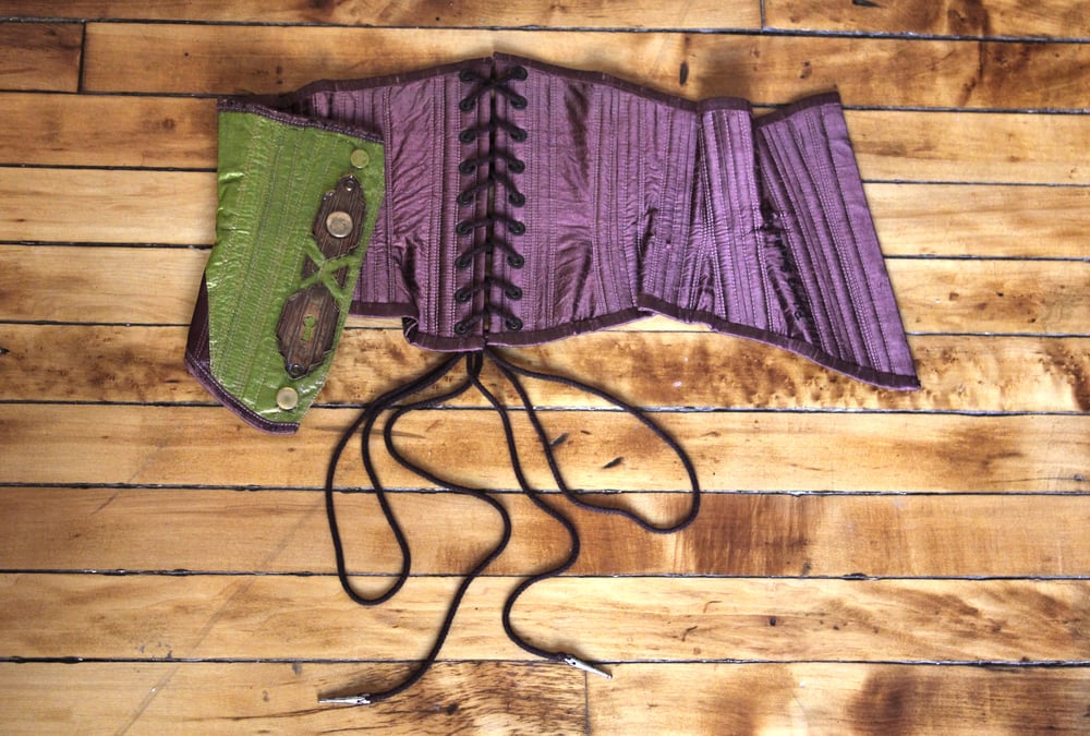 Image of Maroon and Lime Waist Cincher